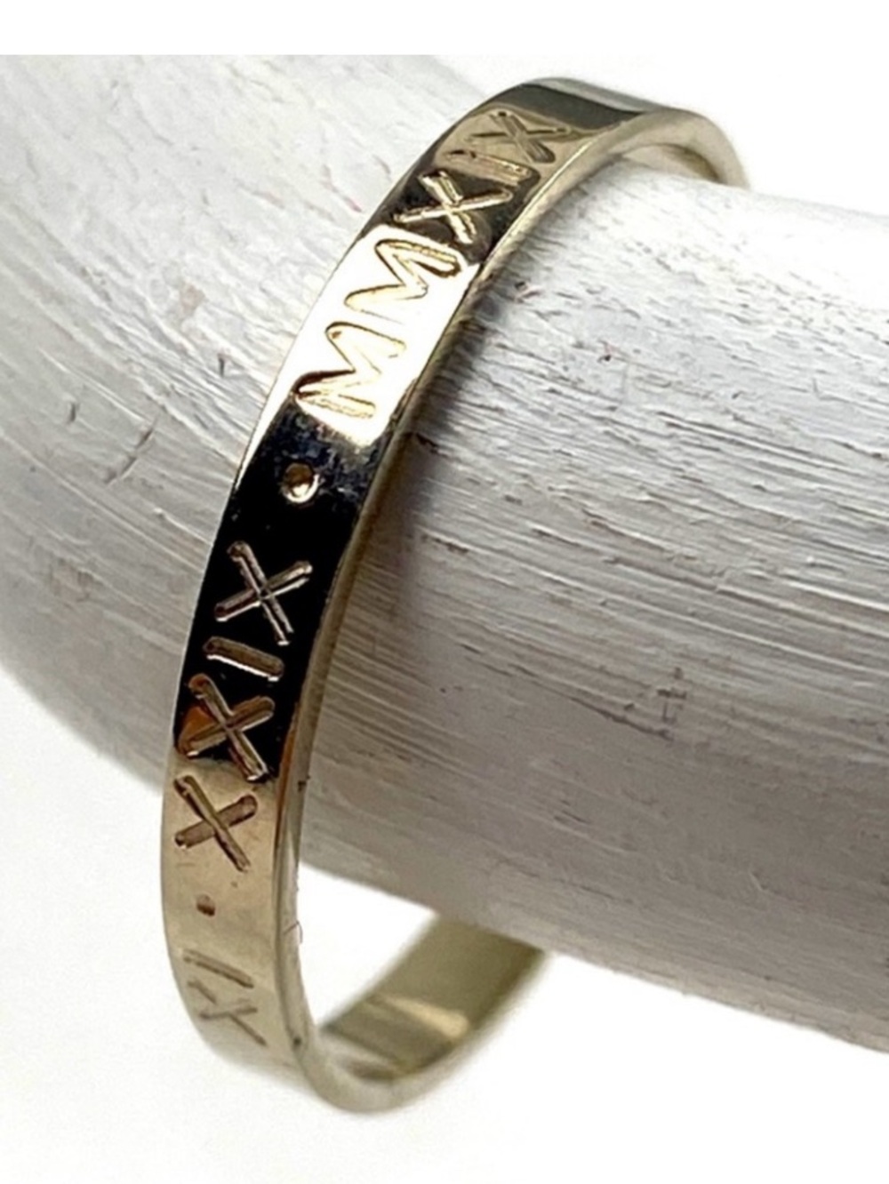 14K Gold Roman Numeral Band Ring
